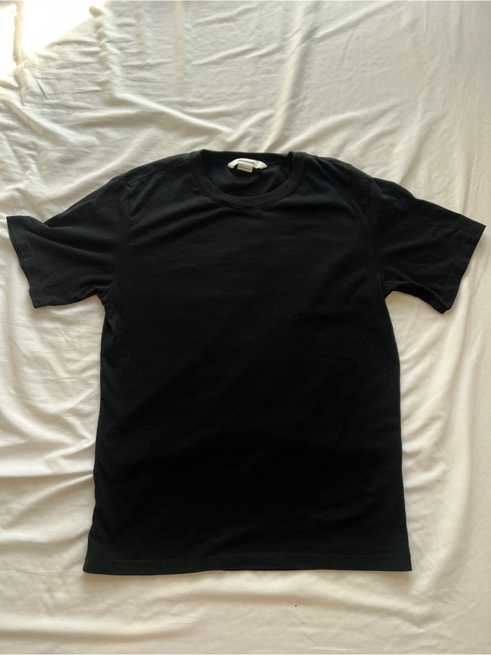 Zadig And Voltaire Mens Tommy Brode T-shirt Black Plain Embroidered Back Xs